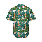 Tropical Giraffe Pattern Print Men's Baseball Jersey