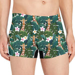 Tropical Giraffe Pattern Print Men's Boxer Briefs