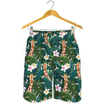 Tropical Giraffe Pattern Print Men's Shorts