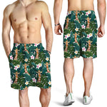Tropical Giraffe Pattern Print Men's Shorts