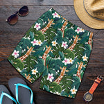 Tropical Giraffe Pattern Print Men's Shorts