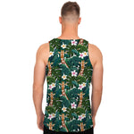 Tropical Giraffe Pattern Print Men's Tank Top