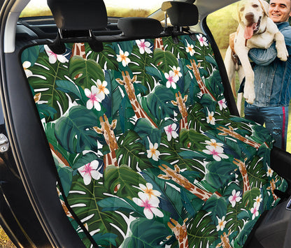 Tropical Giraffe Pattern Print Pet Car Back Seat Cover