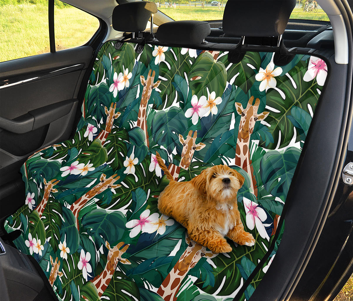 Tropical Giraffe Pattern Print Pet Car Back Seat Cover