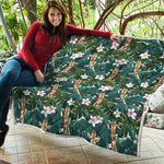 Tropical Giraffe Pattern Print Quilt