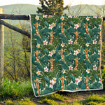 Tropical Giraffe Pattern Print Quilt