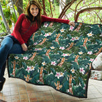Tropical Giraffe Pattern Print Quilt