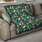 Tropical Giraffe Pattern Print Quilt