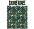 Tropical Giraffe Pattern Print Quilt Bed Set