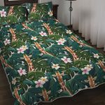 Tropical Giraffe Pattern Print Quilt Bed Set