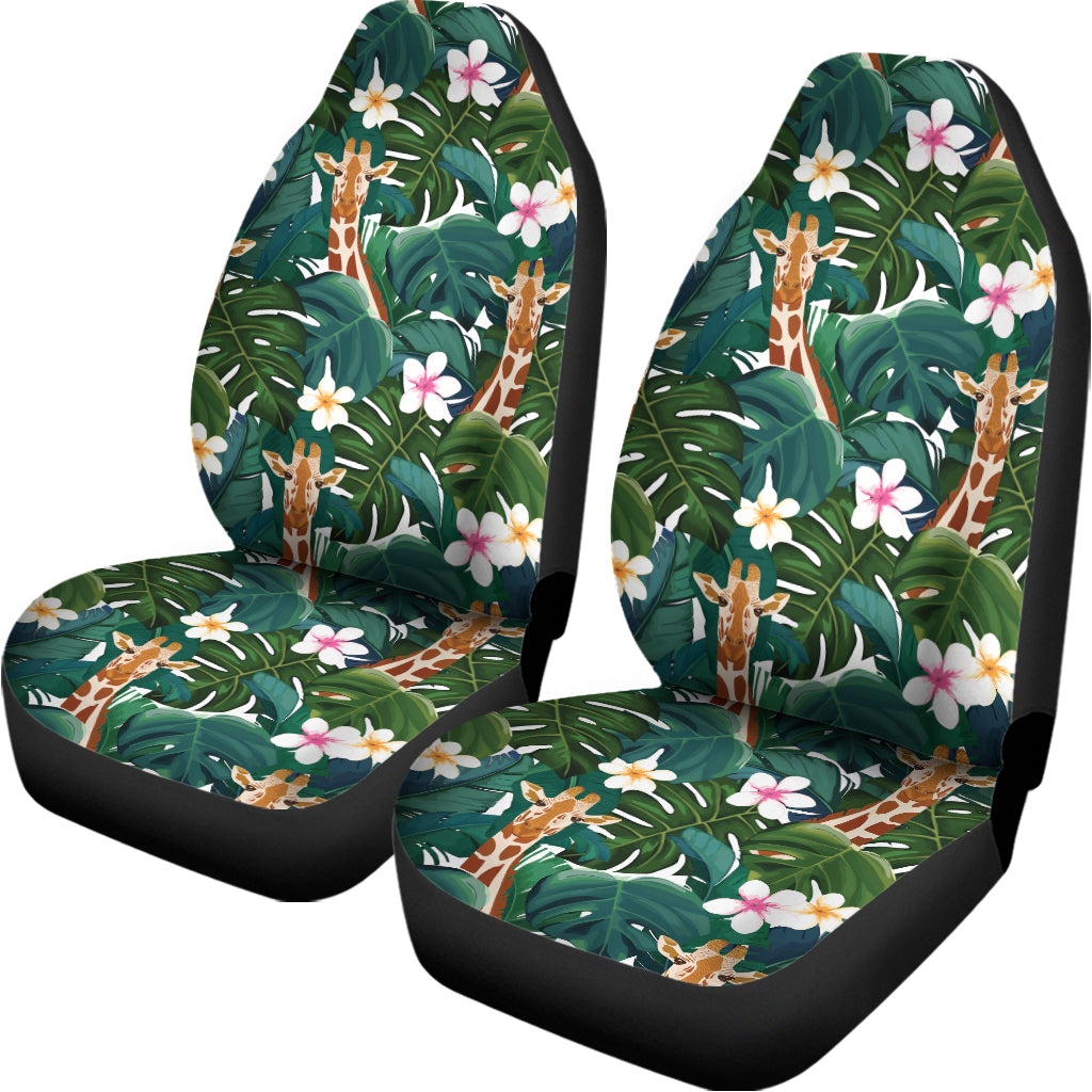 Tropical Giraffe Pattern Print Universal Fit Car Seat Covers
