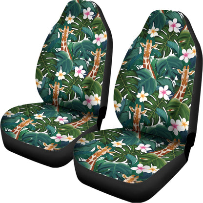 Tropical Giraffe Pattern Print Universal Fit Car Seat Covers