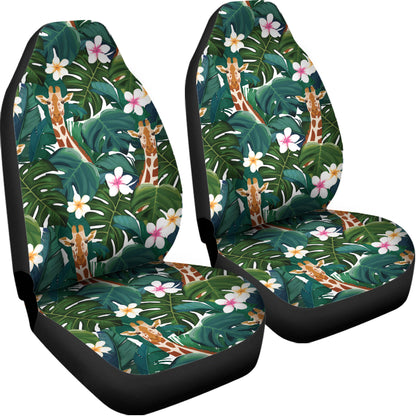 Tropical Giraffe Pattern Print Universal Fit Car Seat Covers