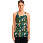 Tropical Giraffe Pattern Print Women's Racerback Tank Top