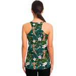 Tropical Giraffe Pattern Print Women's Racerback Tank Top