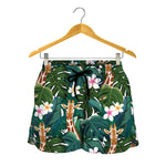 Tropical Giraffe Pattern Print Women's Shorts
