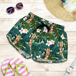 Tropical Giraffe Pattern Print Women's Shorts