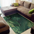 Tropical Green Leaves Print Floor Mat