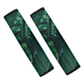 Tropical Green Leaves Print Car Seat Belt Covers