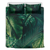 Tropical Green Leaves Print Duvet Cover Bedding Set