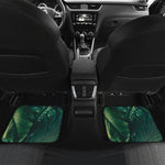 Tropical Green Leaves Print Front and Back Car Floor Mats