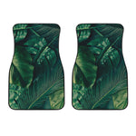 Tropical Green Leaves Print Front Car Floor Mats