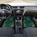 Tropical Green Leaves Print Front Car Floor Mats