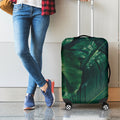 Tropical Green Leaves Print Luggage Cover