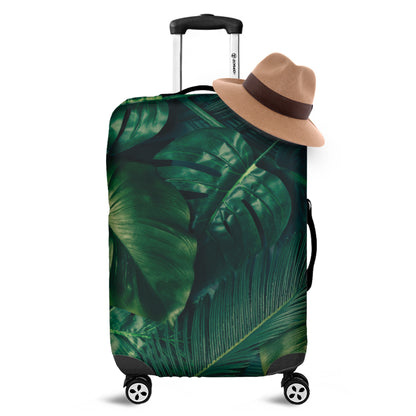 Tropical Green Leaves Print Luggage Cover