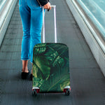 Tropical Green Leaves Print Luggage Cover