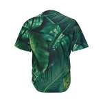 Tropical Green Leaves Print Men's Baseball Jersey