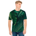 Tropical Green Leaves Print Men's T-Shirt