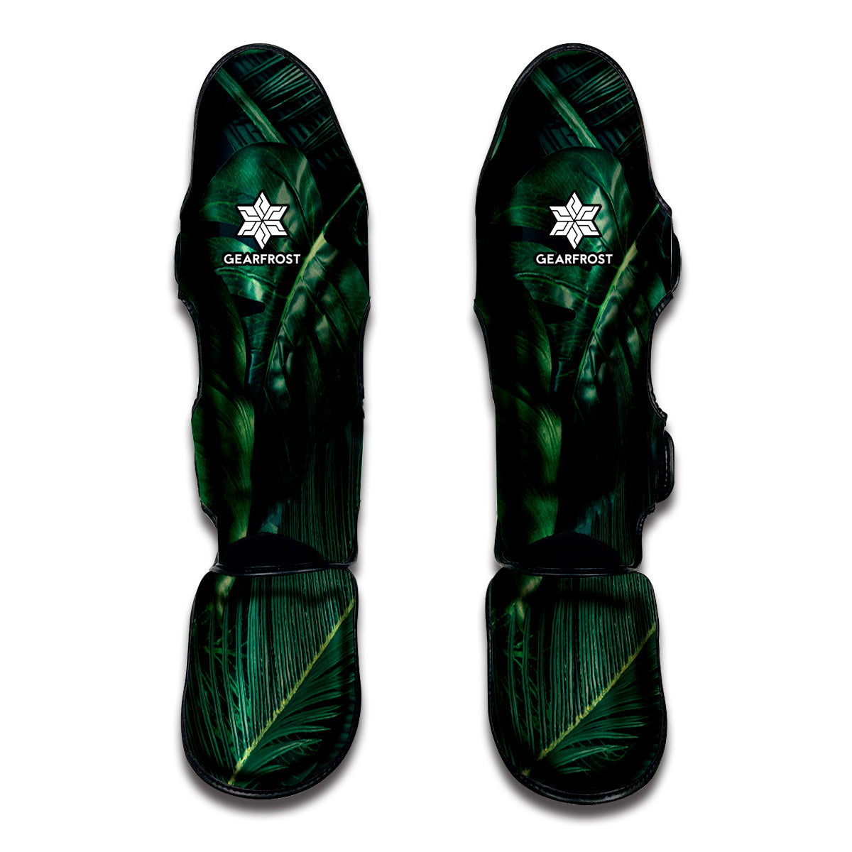 Tropical Green Leaves Print Muay Thai Shin Guard