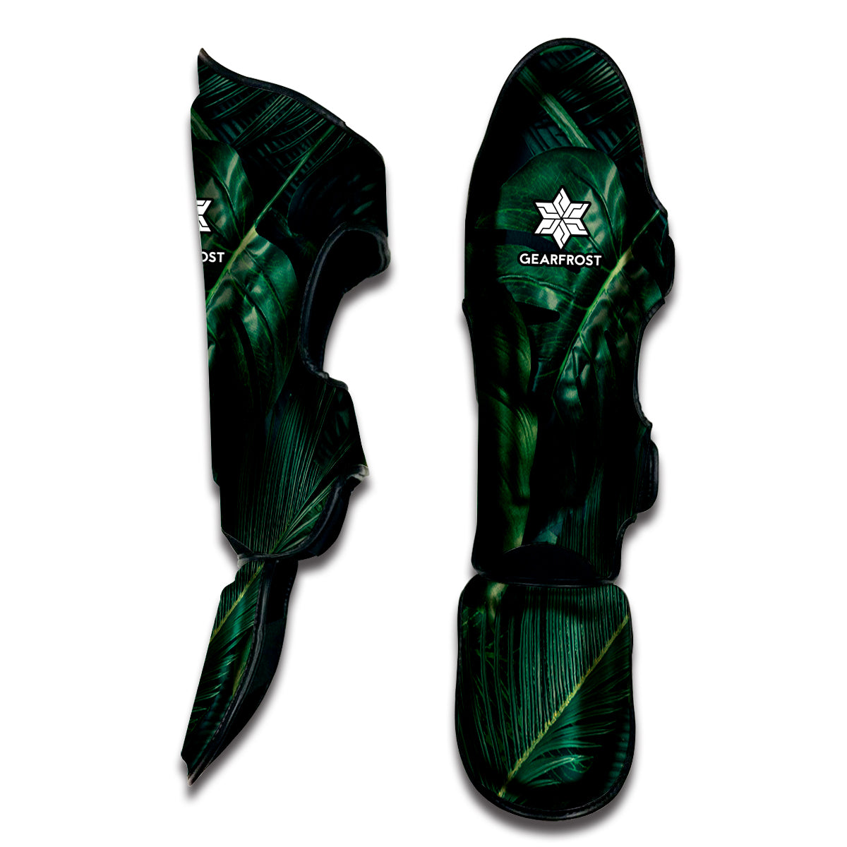 Tropical Green Leaves Print Muay Thai Shin Guard