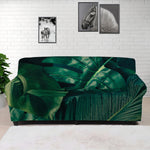 Tropical Green Leaves Print Sofa Cover