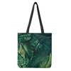 Tropical Green Leaves Print Tote Bag