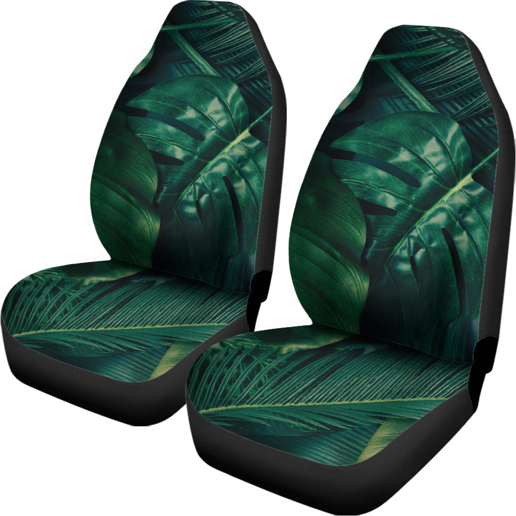 Tropical Green Leaves Print Universal Fit Car Seat Covers