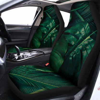 Tropical Green Leaves Print Universal Fit Car Seat Covers