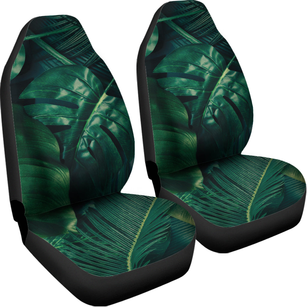Tropical Green Leaves Print Universal Fit Car Seat Covers