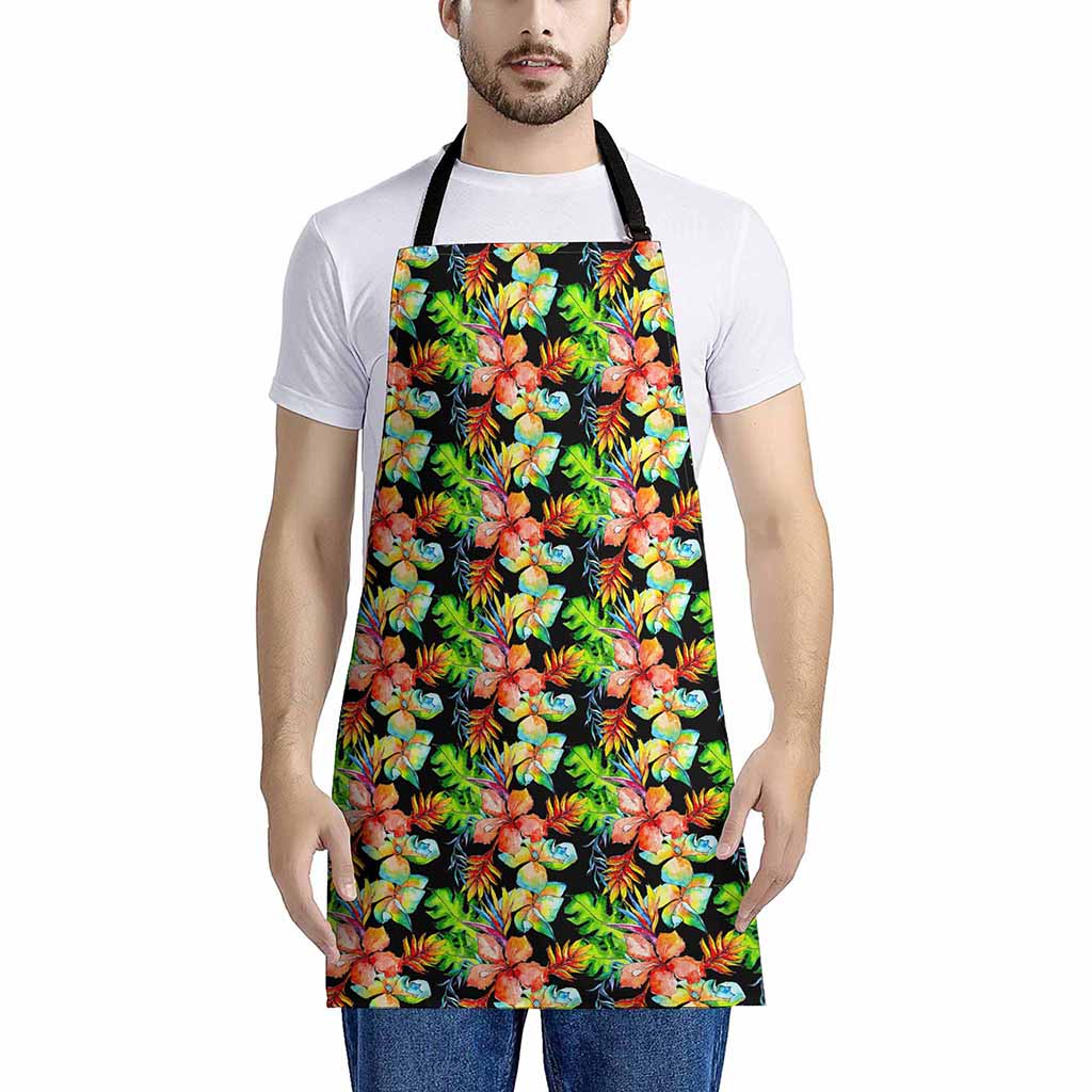 Tropical Hawaii Flowers Pattern Print Apron