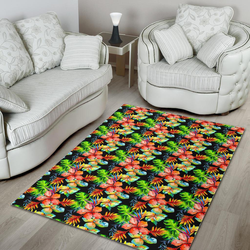 Tropical Hawaii Flowers Pattern Print Area Rug GearFrost