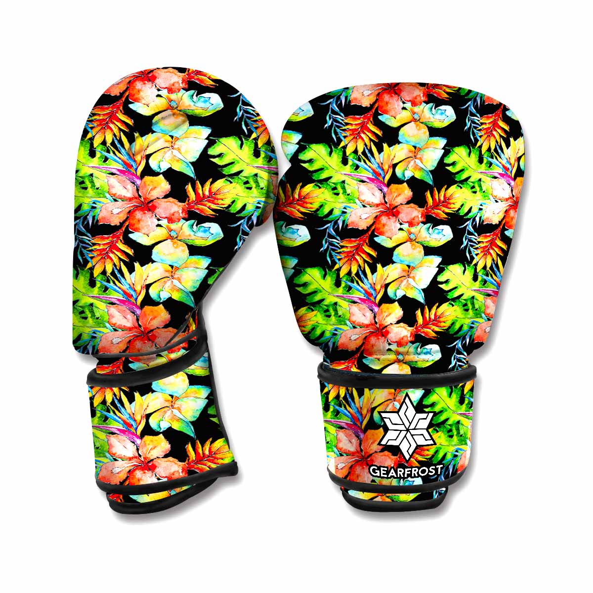 Tropical Hawaii Flowers Pattern Print Boxing Gloves