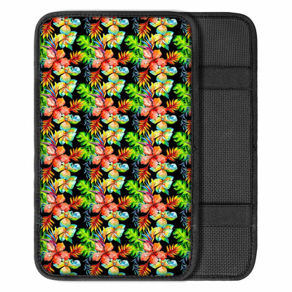 Tropical Hawaii Flowers Pattern Print Car Center Console Cover