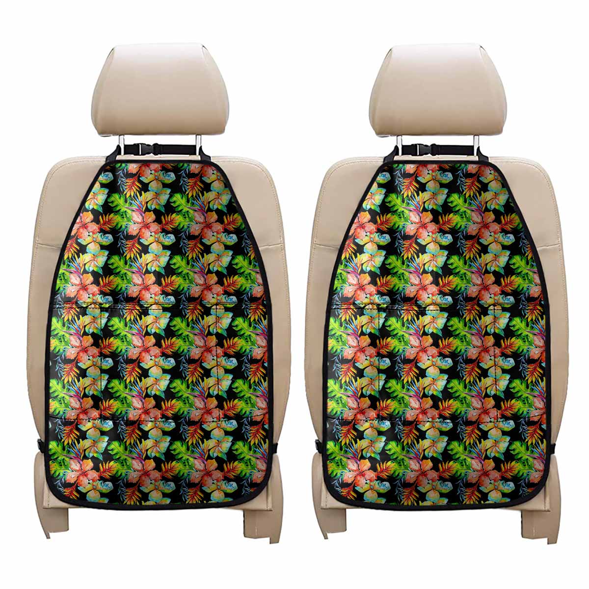 Tropical Hawaii Flowers Pattern Print Car Seat Organizers