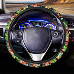 Tropical Hawaii Flowers Pattern Print Car Steering Wheel Cover