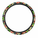 Tropical Hawaii Flowers Pattern Print Car Steering Wheel Cover