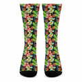 Tropical Hawaii Flowers Pattern Print Crew Socks