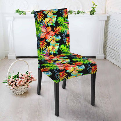 Tropical Hawaii Flowers Pattern Print Dining Chair Slipcover