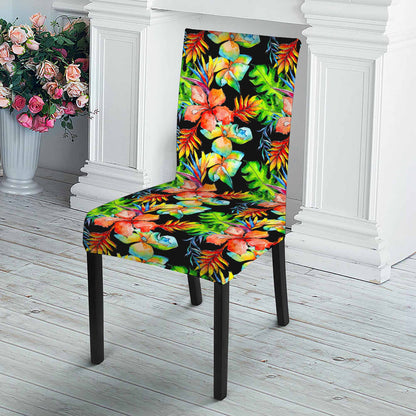 Tropical Hawaii Flowers Pattern Print Dining Chair Slipcover