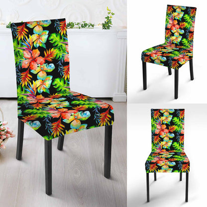 Tropical Hawaii Flowers Pattern Print Dining Chair Slipcover